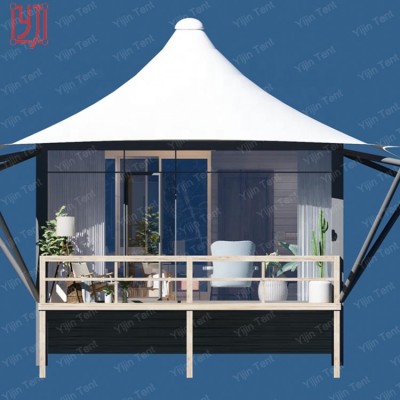 Prefab camping resort tent luxury hotel with toilet